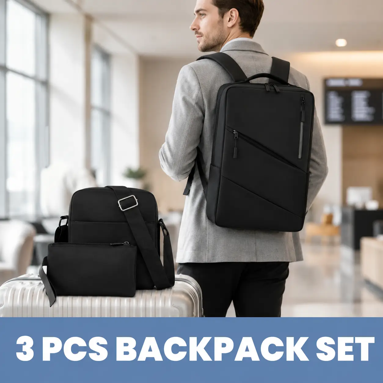 Conjunto de mochila empresarial de 3 piezas