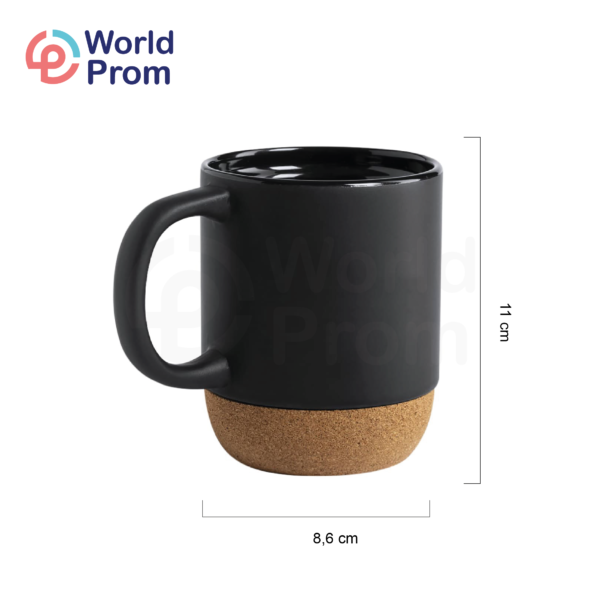 Taza de cerámica con base de corcho 12oz Negro - Image 2