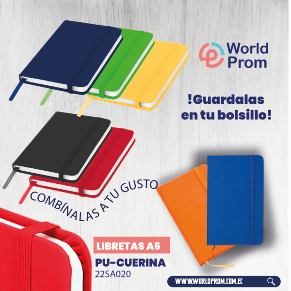 Libreta PU A6 Azul Navy - Image 4