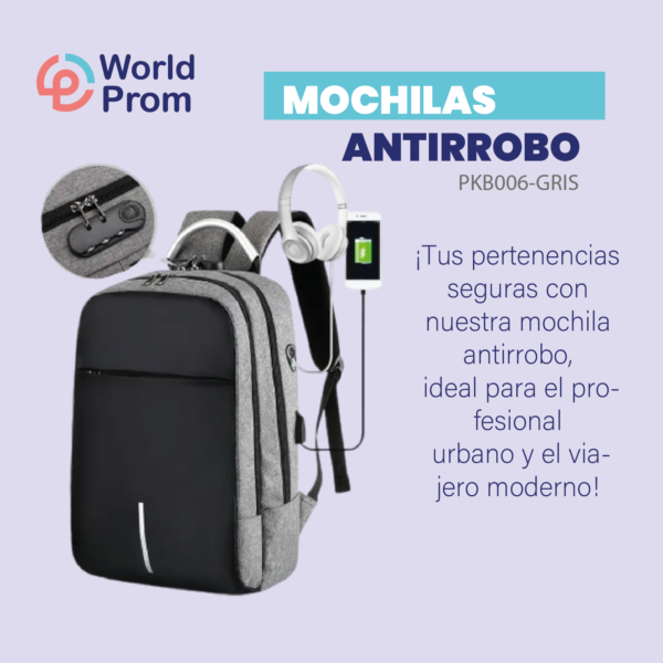 Mochila Antirrobo de Poliéster - Image 4
