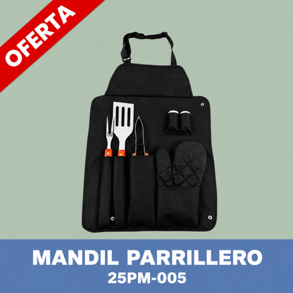 Set Parrillero Mandil - Negro