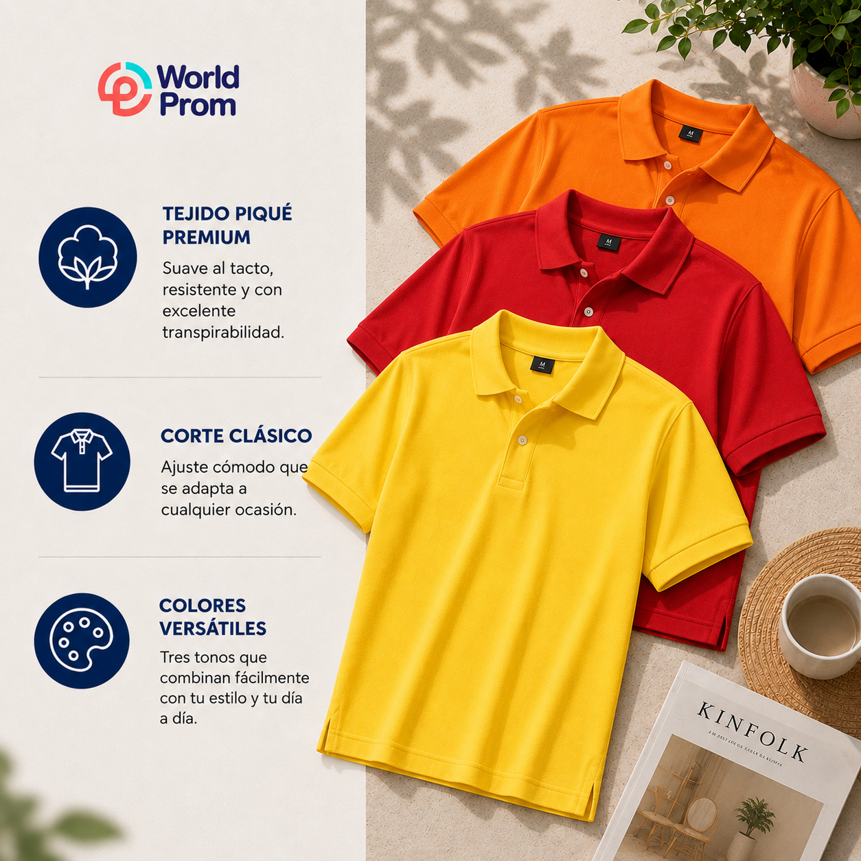 Camiseta Polo Pique / Naranja - Rojo - Amarillo - Image 2