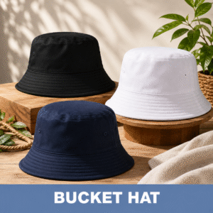 Bucket Hat / Negro - Blanco - Azul Oscuro