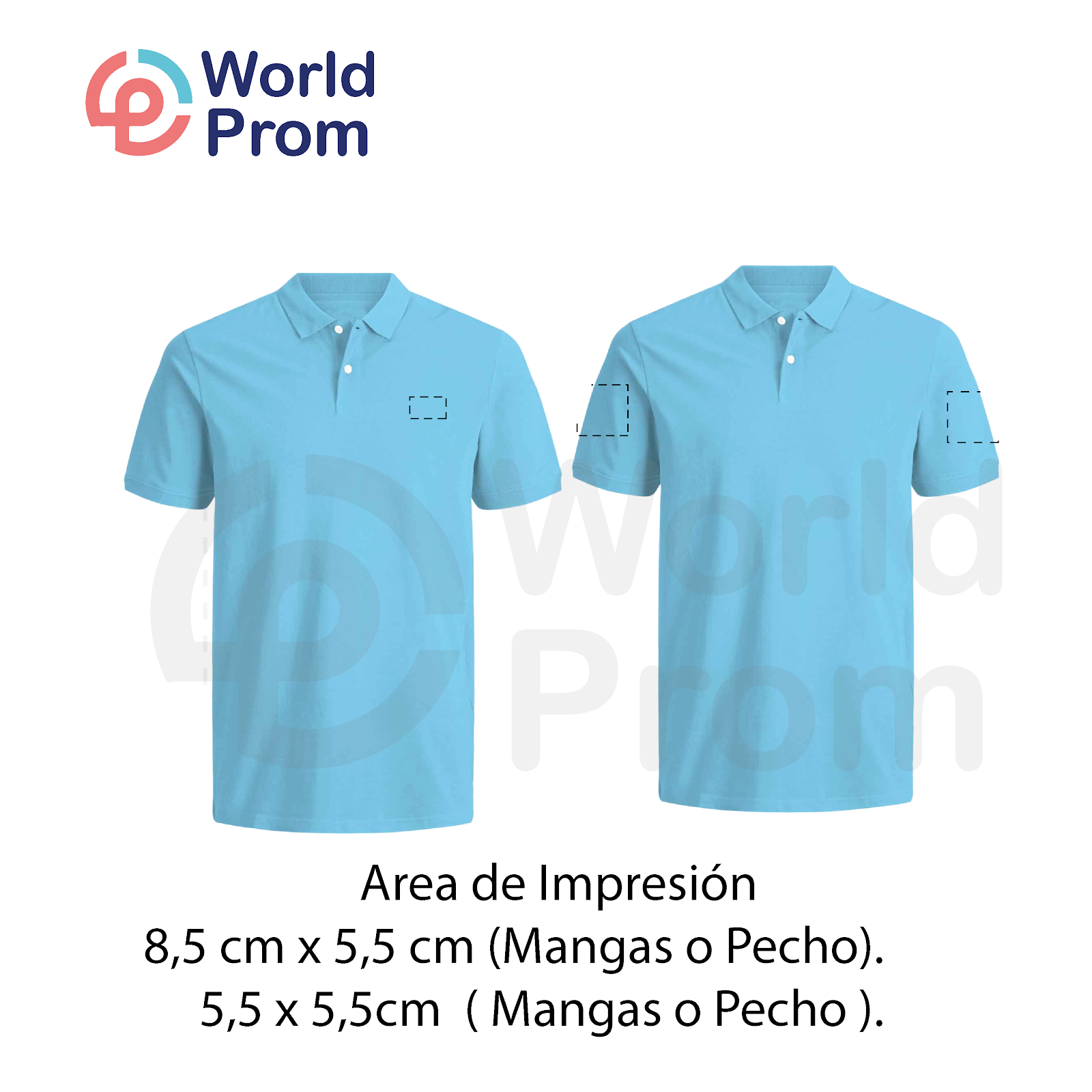 Camiseta Polo Pique / Celeste - Image 3