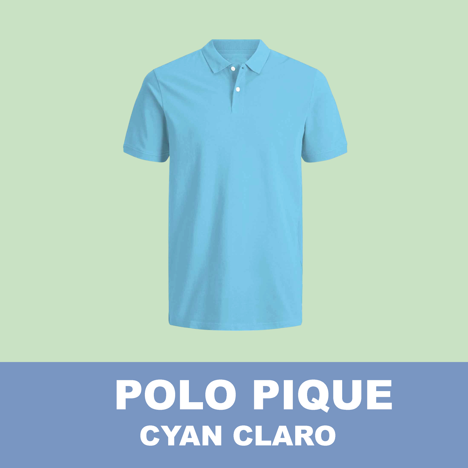Camiseta Polo Pique / Celeste