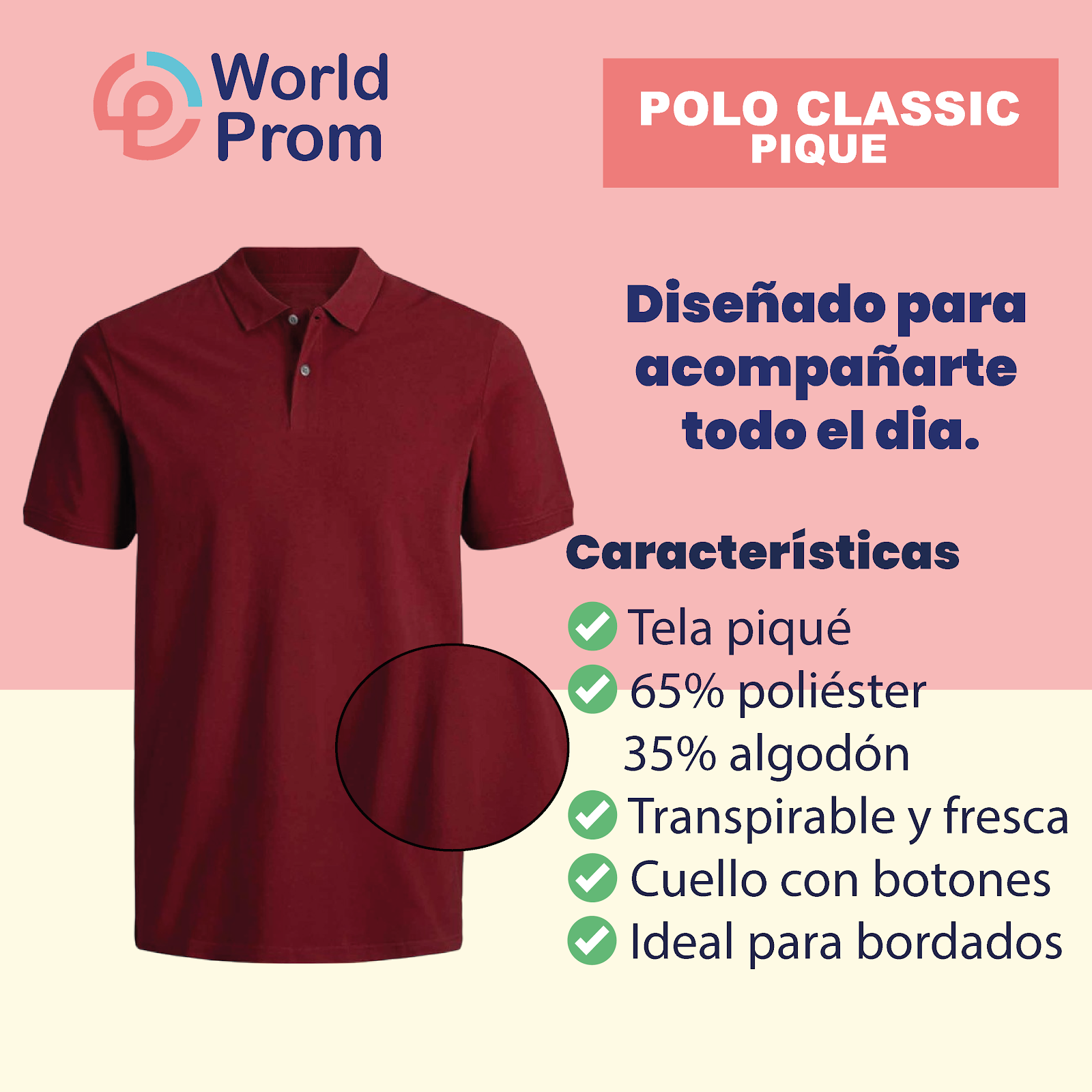 Camiseta Polo Pique / Concho de Vino - Image 4