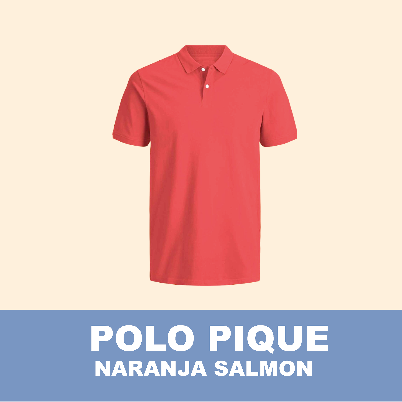 Camiseta Polo Pique / Salmón