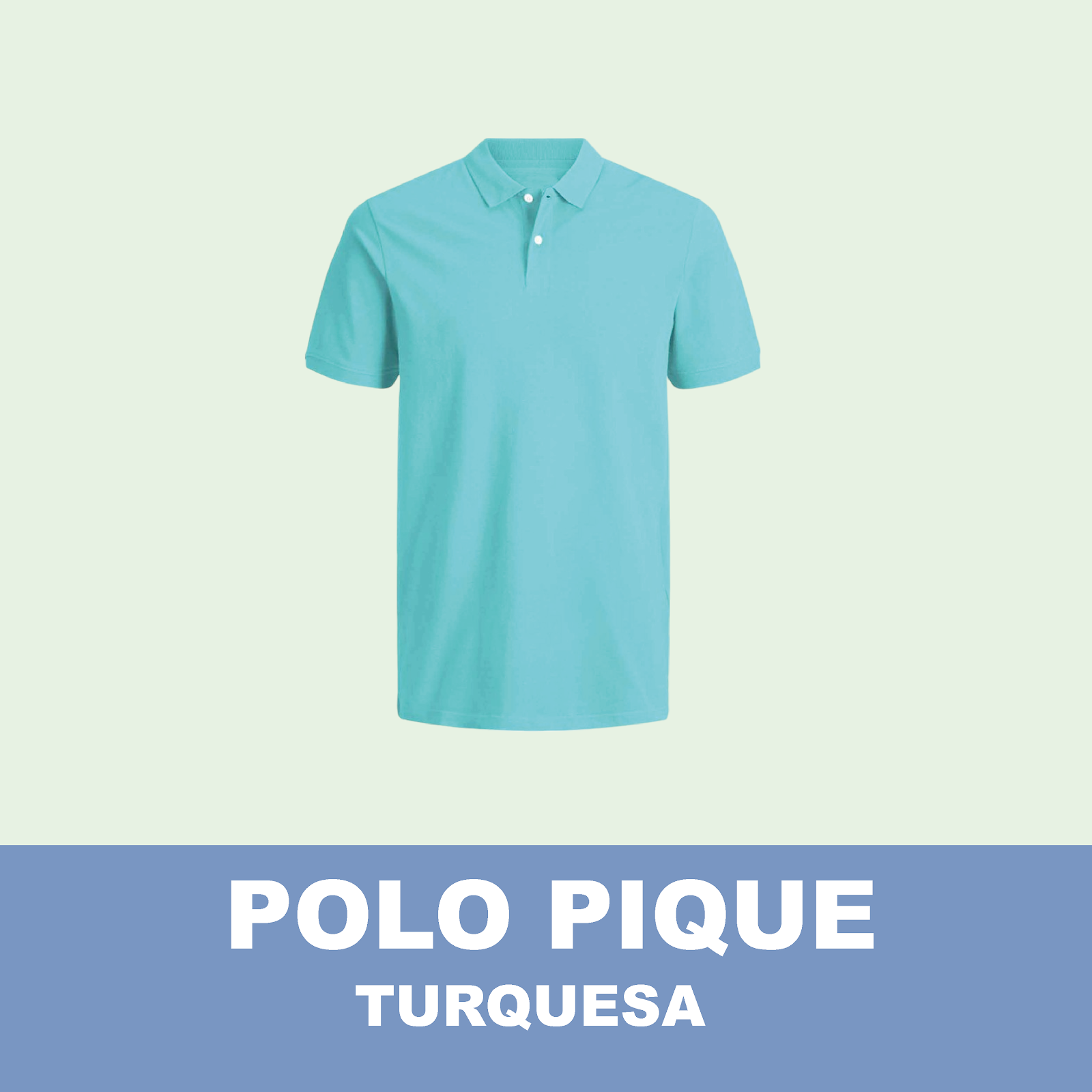Camiseta Polo Pique / Turquesa