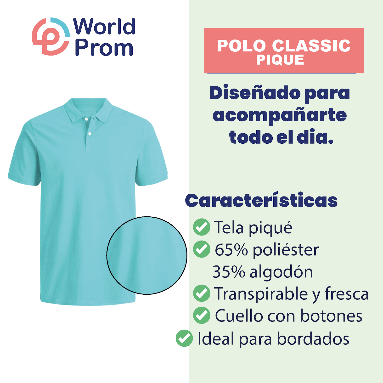 Camiseta Polo Pique / Turquesa - Image 4
