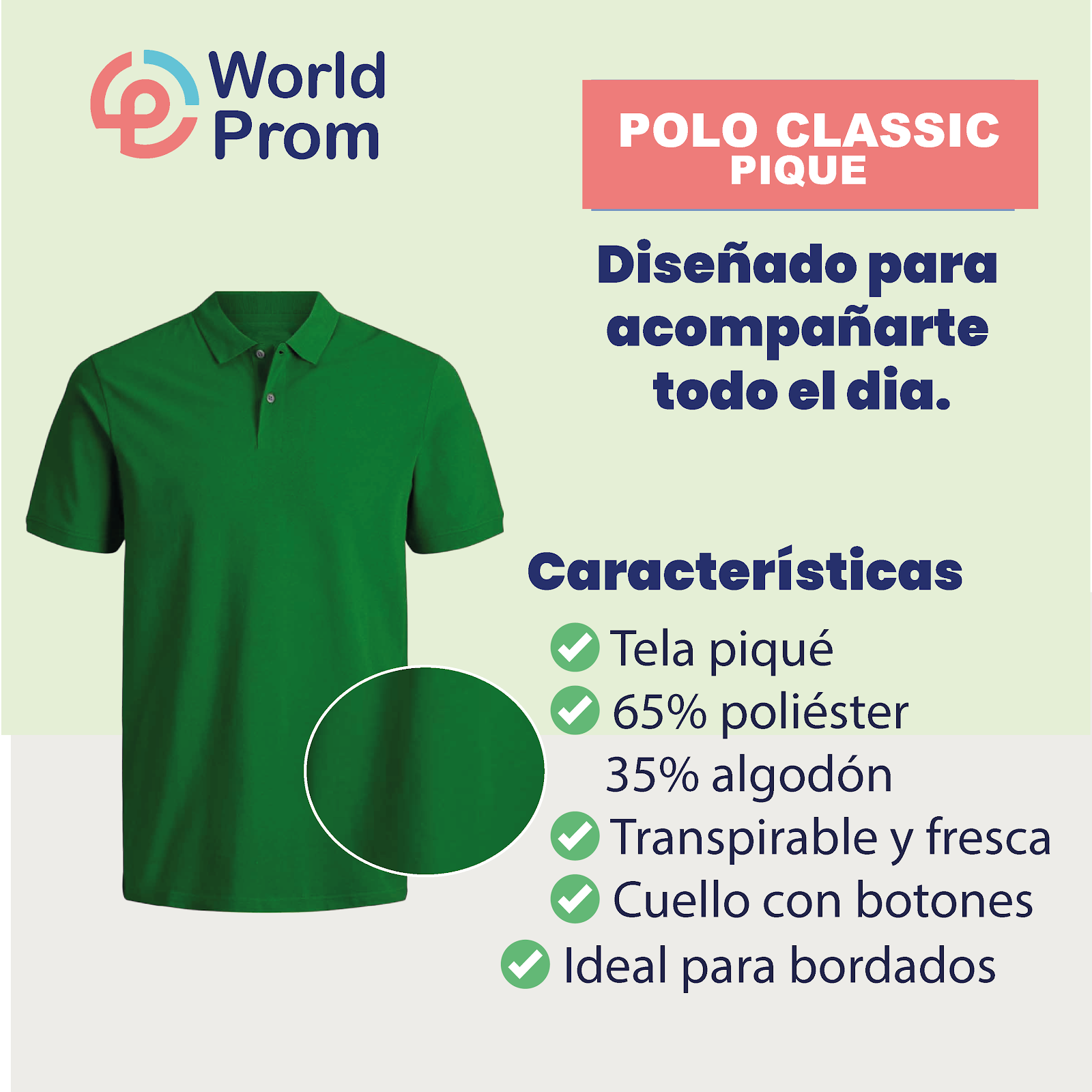 Camiseta Polo Pique / Verde - Image 4