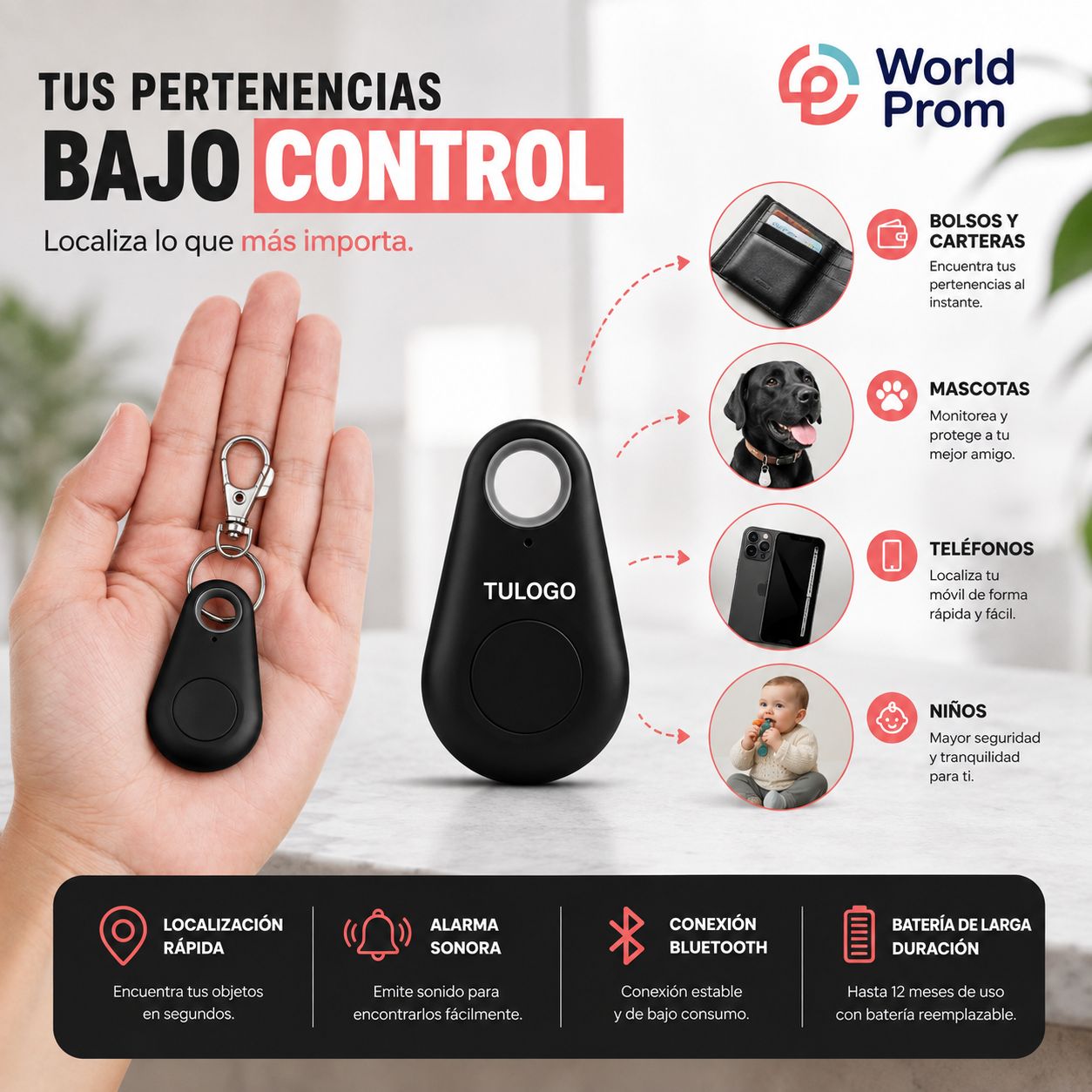 Llavero localizador bluetooth - Negro - Image 5