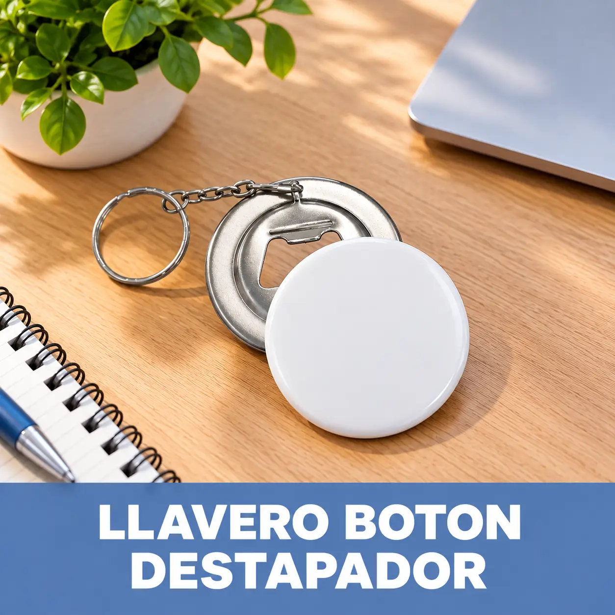 Llavero Botón- destapador Publicitario 44 MM