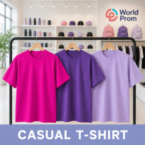 Camiseta Casual Polialgodón / Magenta - Morado - Lila