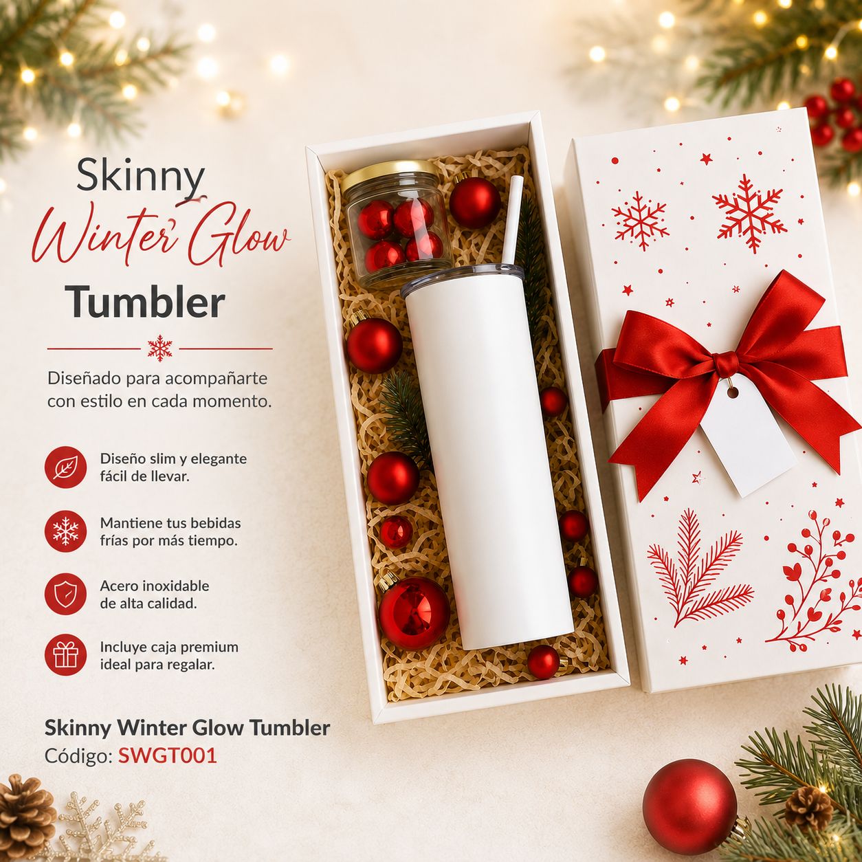 Skinny Winter Glow Tumbler - Image 2