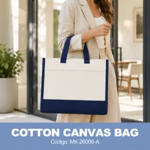 Cotton Canvas HandleBag - Azul Oscuro