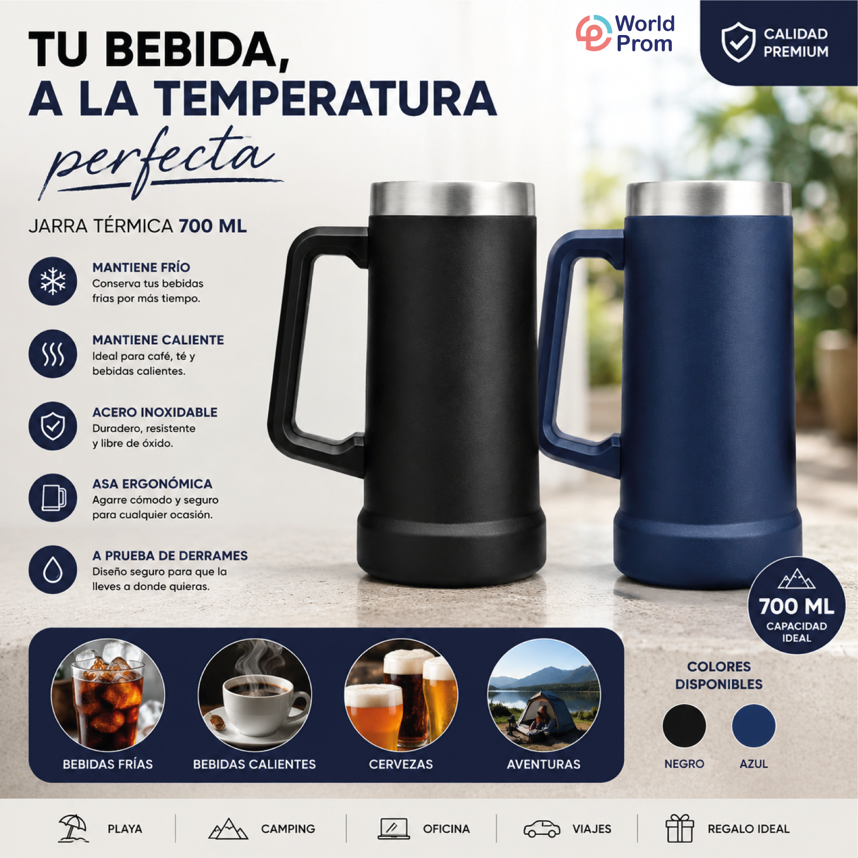 Jarro Cervecero 24 oz - Acero - Negro - Image 5