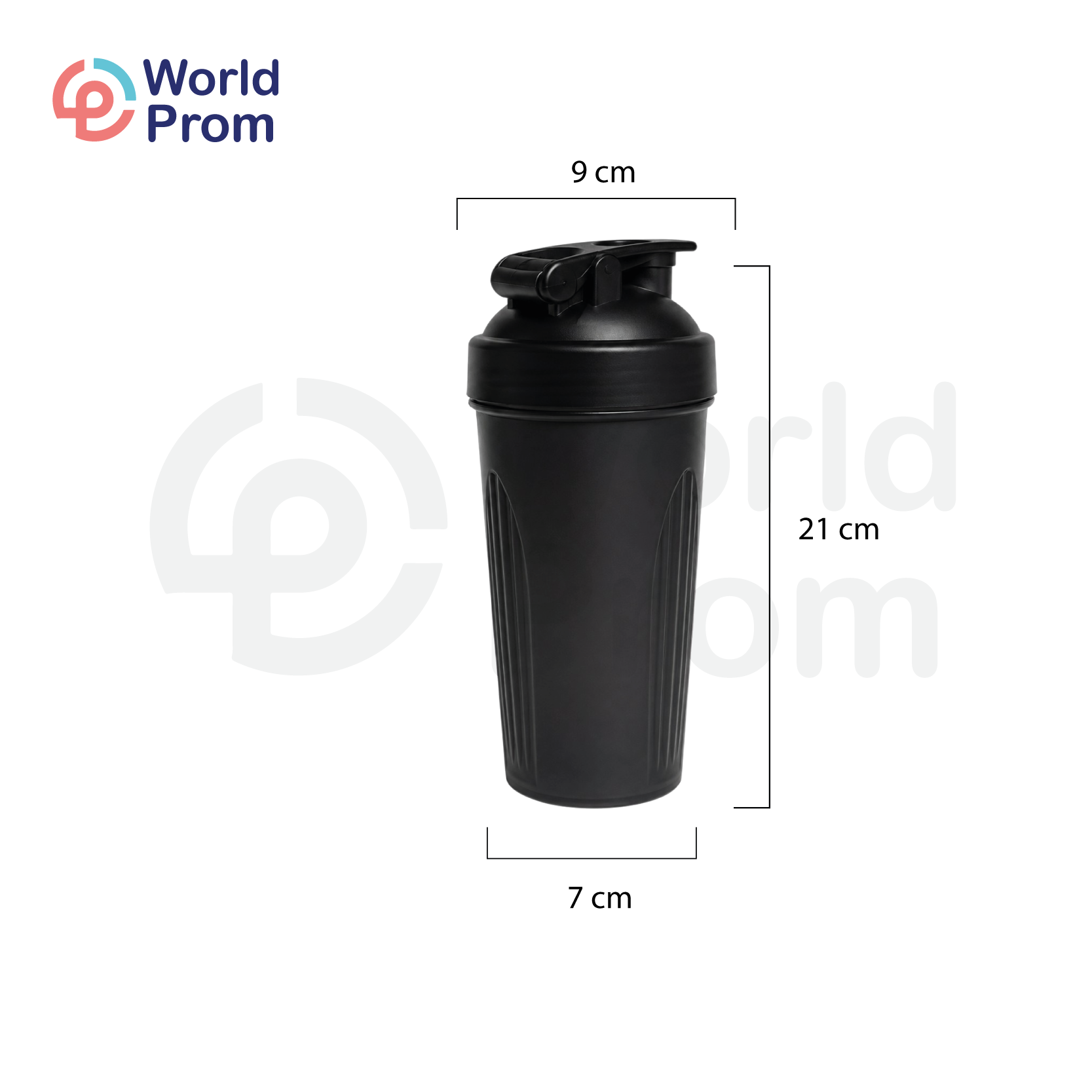 Shaker Bottle- 600ml -Negro - Image 2