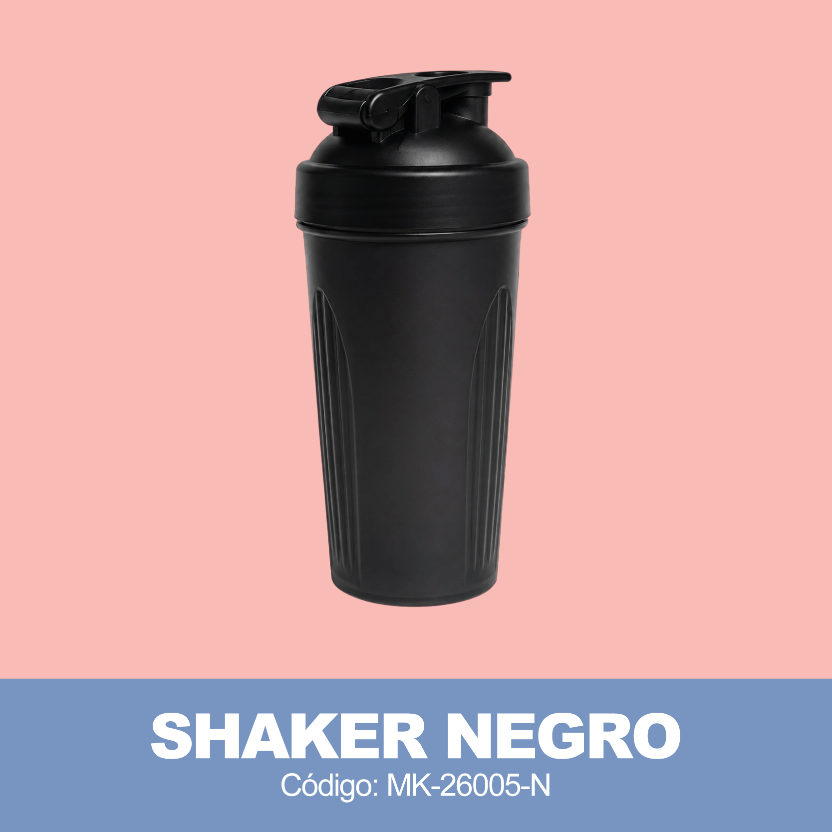 Shaker Bottle- 600ml -Negro