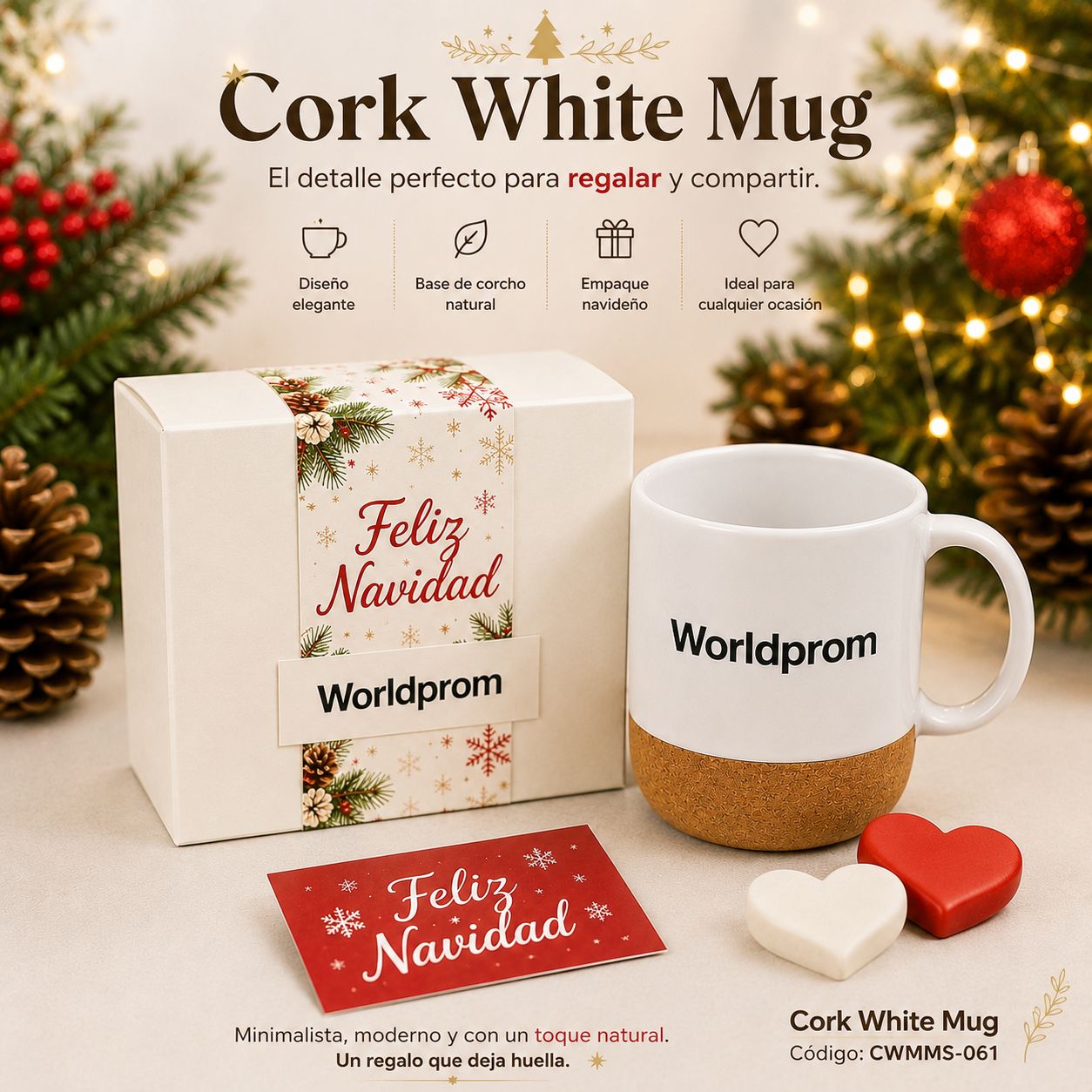 Merry- Cork White Mug - Image 2