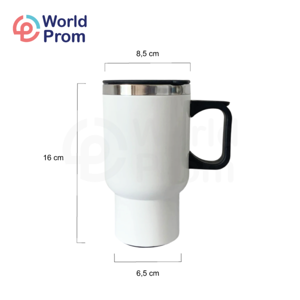 Jarro cafetero de aluminio 14 oz doble pared Blanco - Image 2