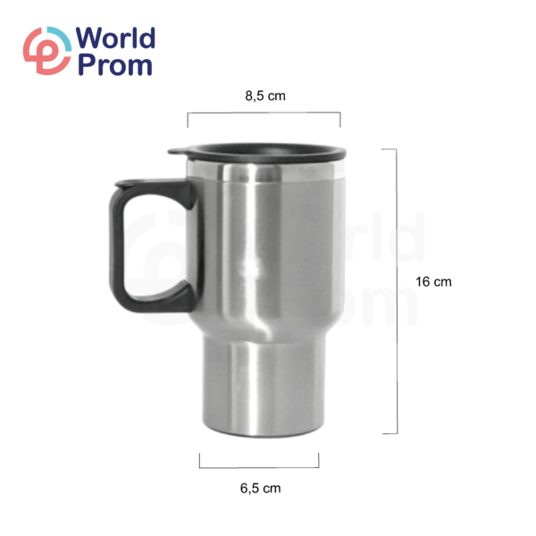 Jarro cafetero de aluminio 14 oz doble pared Silver - Image 2