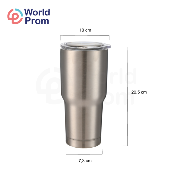 Vaso de acero inoxidable de doble pared de 30 oz Silver - Image 2