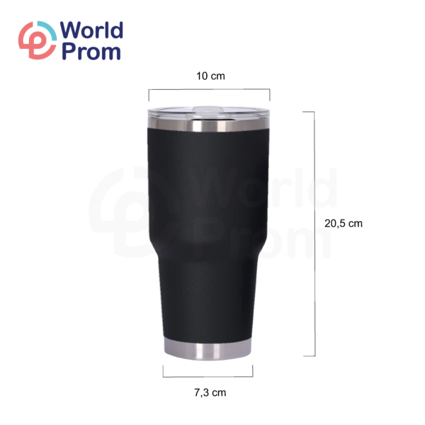 Vaso de acero inoxidable de doble pared de 30 oz Negro - Image 2