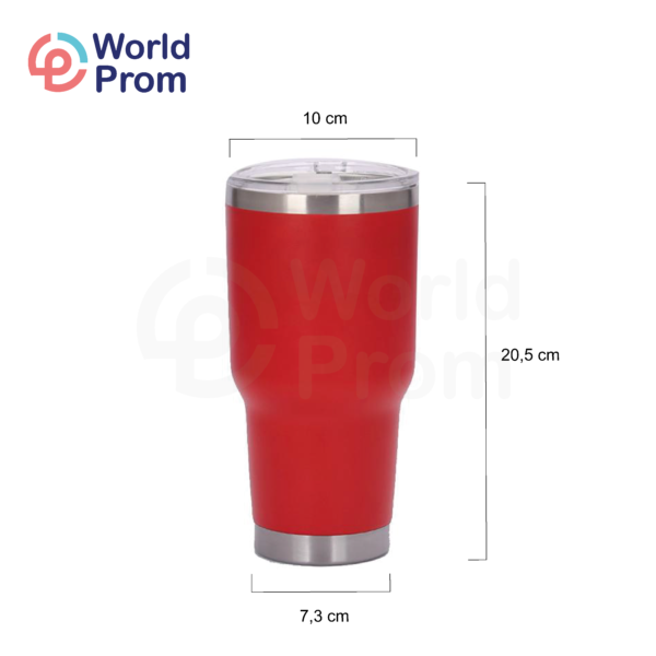 Vaso de acero inoxidable de doble pared de 30 oz Rojo - Image 2