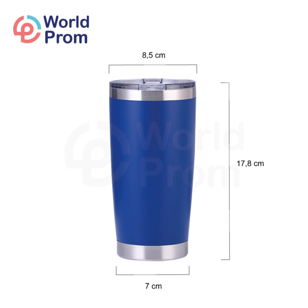 Vaso de acero inoxidable de doble pared de 20 oz Azul Eléctrico - Image 2