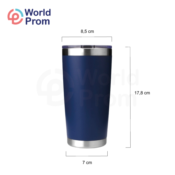 Vaso de acero inoxidable de doble pared de 20 oz Azul Oscuro - Image 2