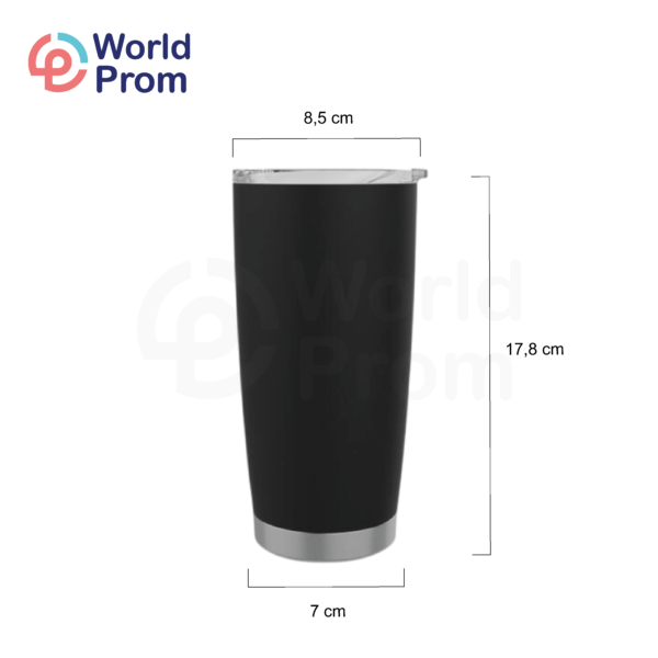 Vaso de acero inoxidable de doble pared de 20 oz Negro - Image 2