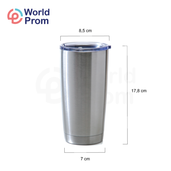 Vaso de acero inoxidable de doble pared de 20 oz Silver - Image 2