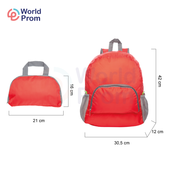 Mochila plegable e impermeable adecuada para viajes Rojo - Image 2