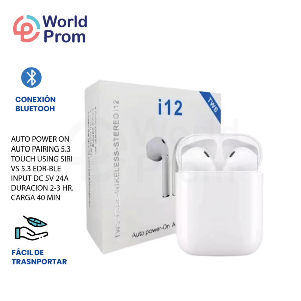 Audífonos Inalámbricos i12 - Image 4